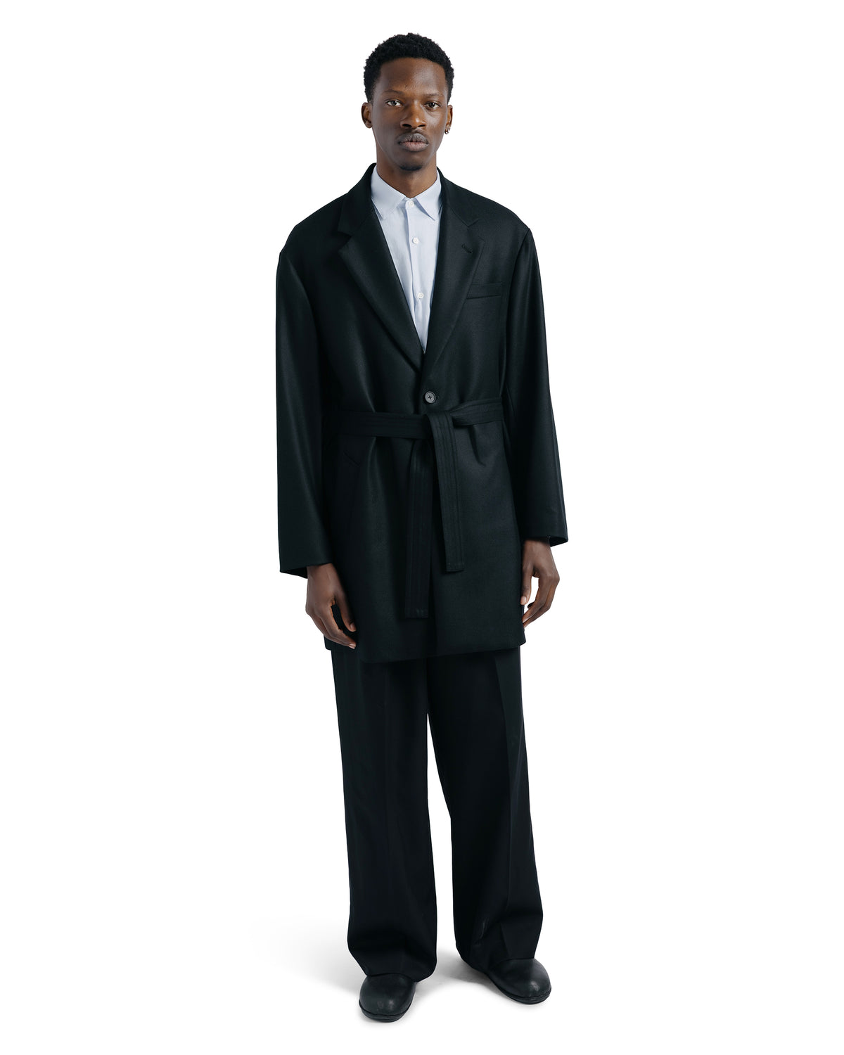 ssstein Compressed Flannel Half Coat Black