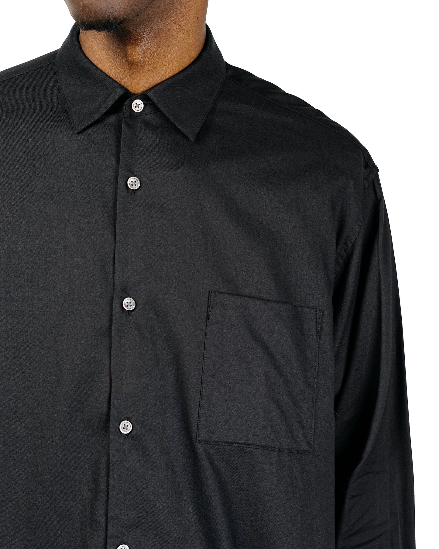 ssstein Cotton Silk Oversized LS Shirt Black