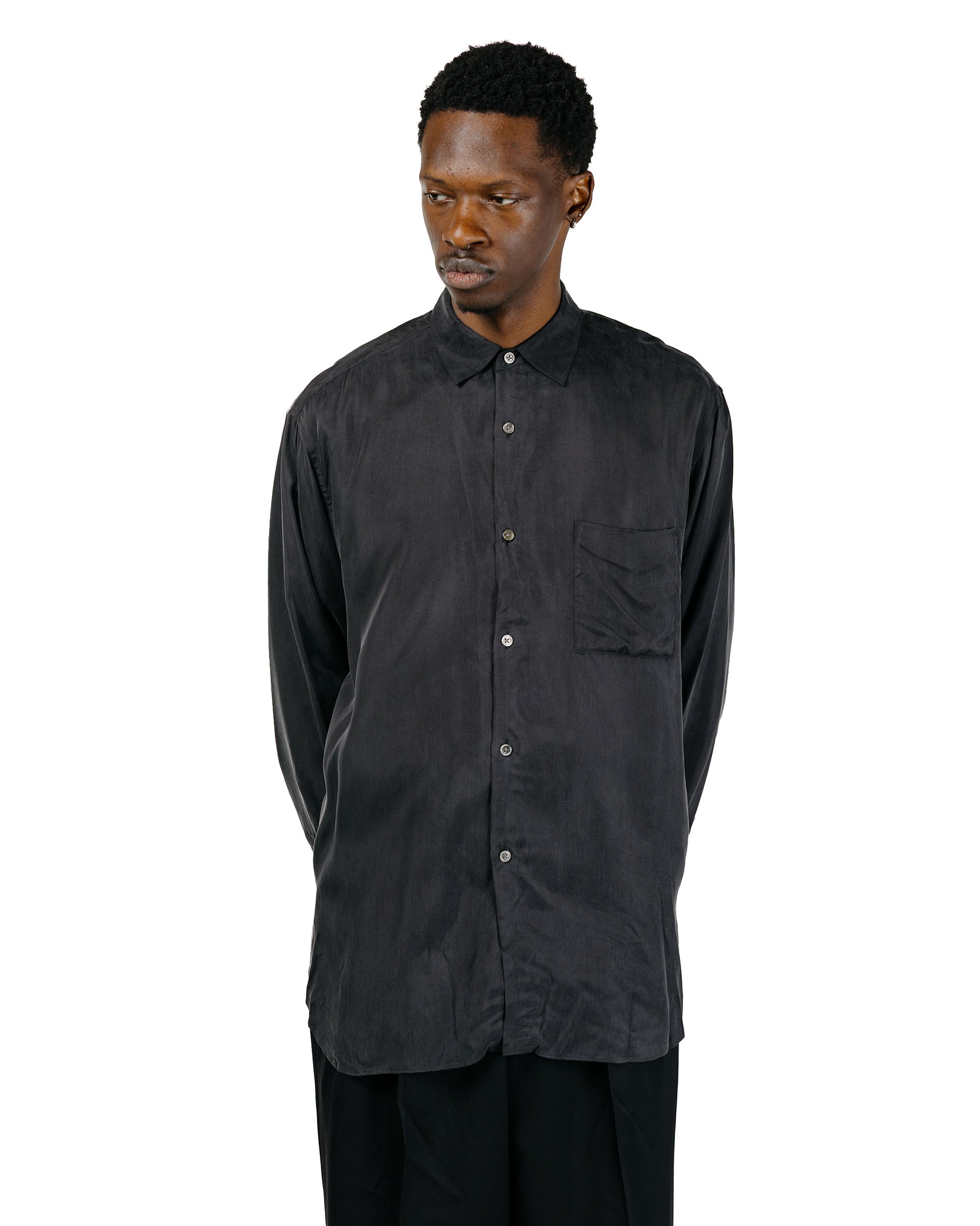 lost & found ssstein ssstein Cupro Fibril Oversized LS Shirt Charcoal
