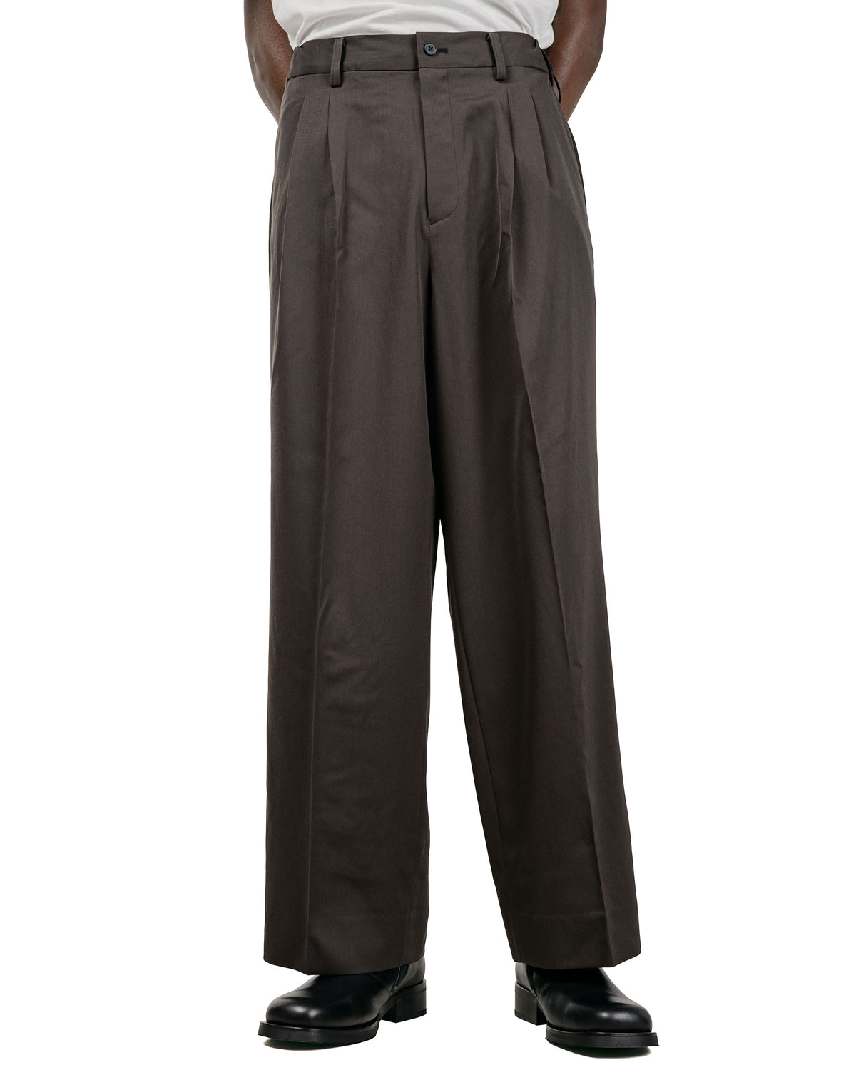ssstein Easy Long Wide Trousers Grey Khaki