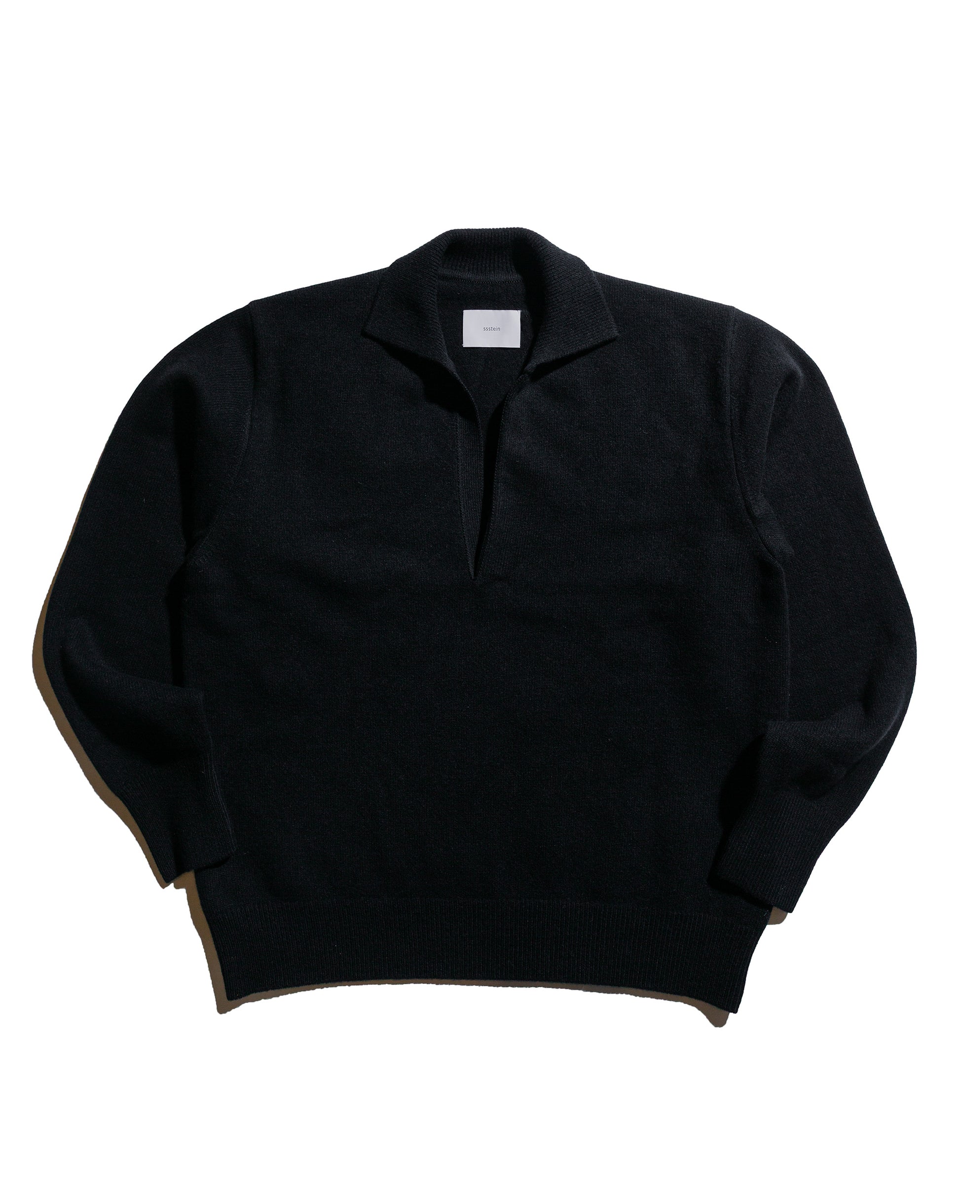 ssstein Extra Fine Wool Knit Skipper LS Black