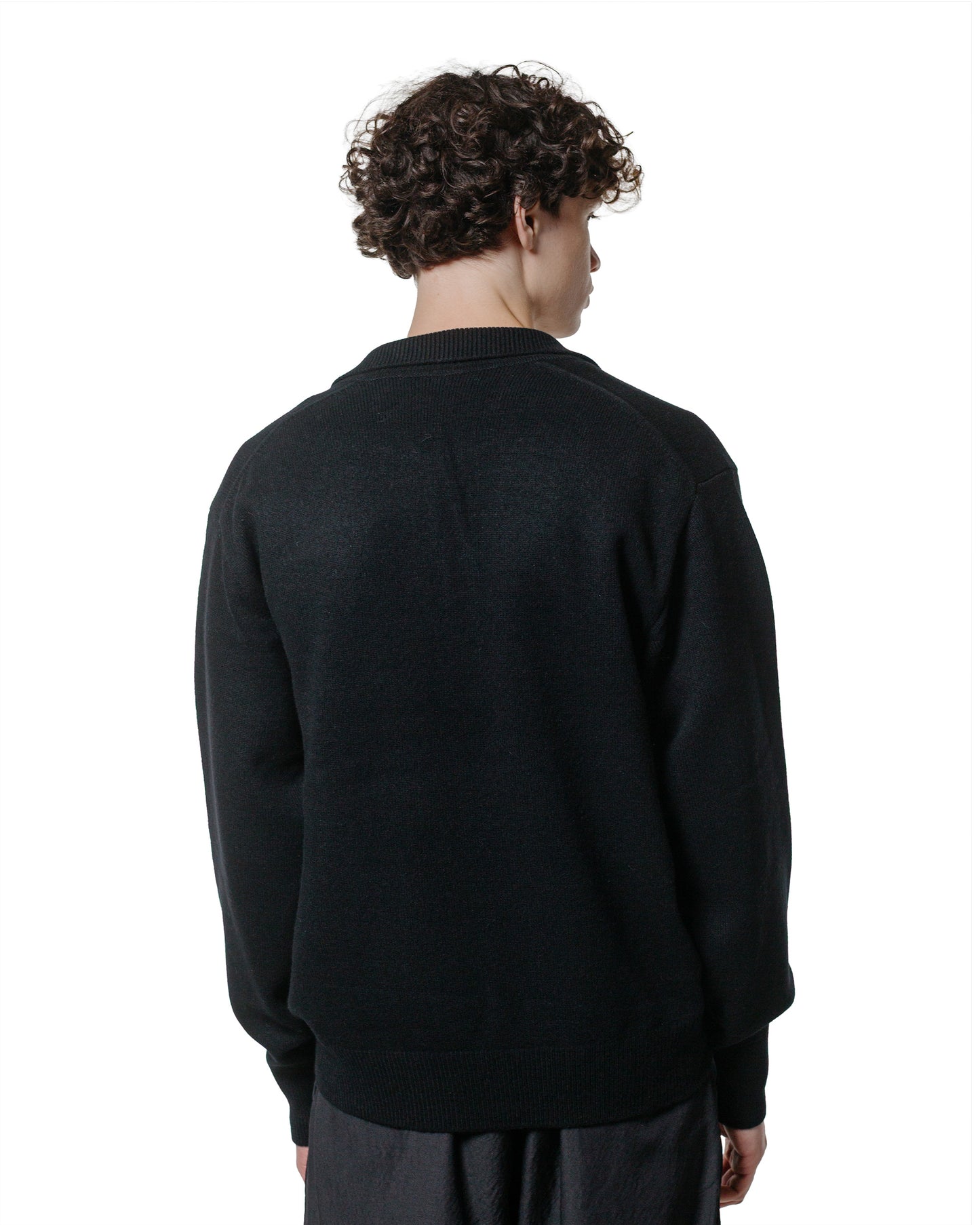 ssstein Extra Fine Wool Knit Skipper LS Black