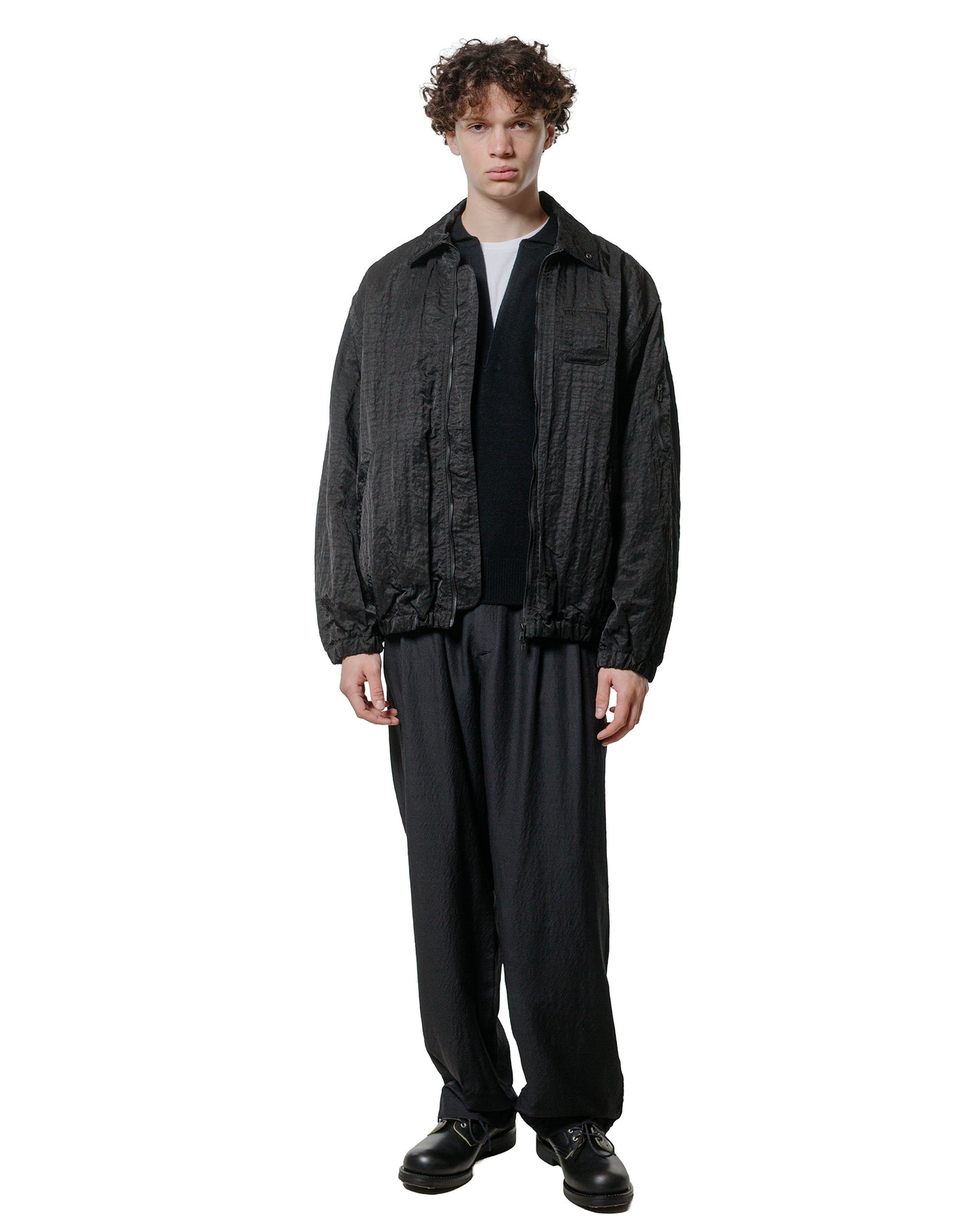 ssstein Extra Fine Wool Knit Skipper LS Black