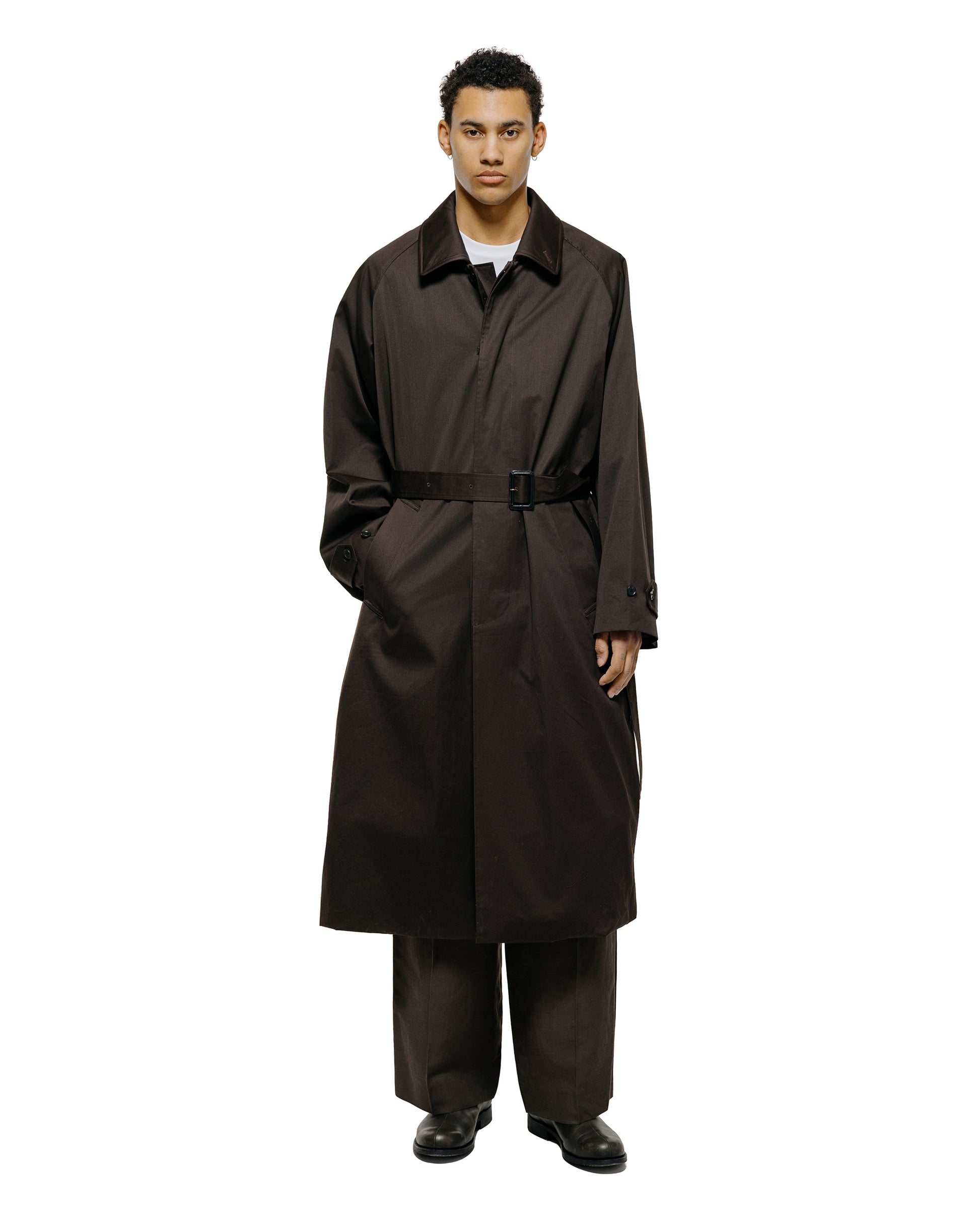 lost & found ssstein ssstein Oversized Layered Combination Coat Dark Brown