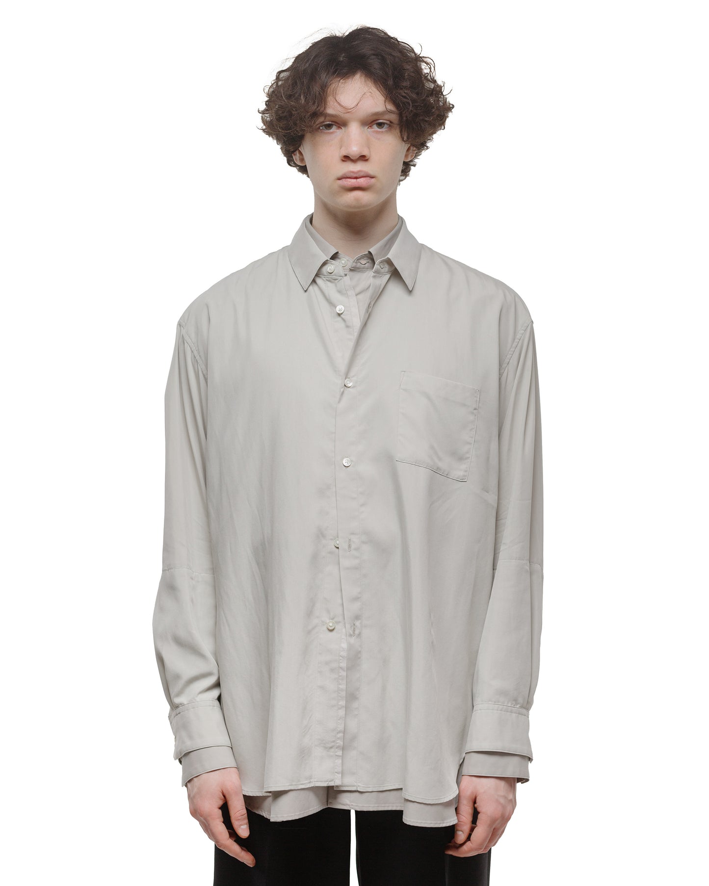lost & found ssstein ssstein Oversized Layered Shirt Grey