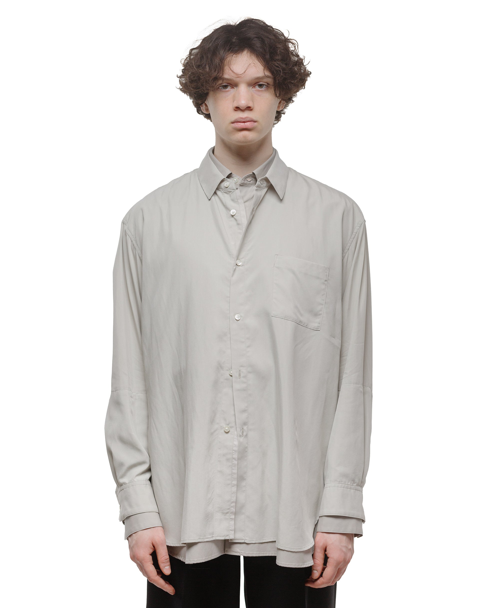 lost & found ssstein ssstein Oversized Layered Shirt Grey