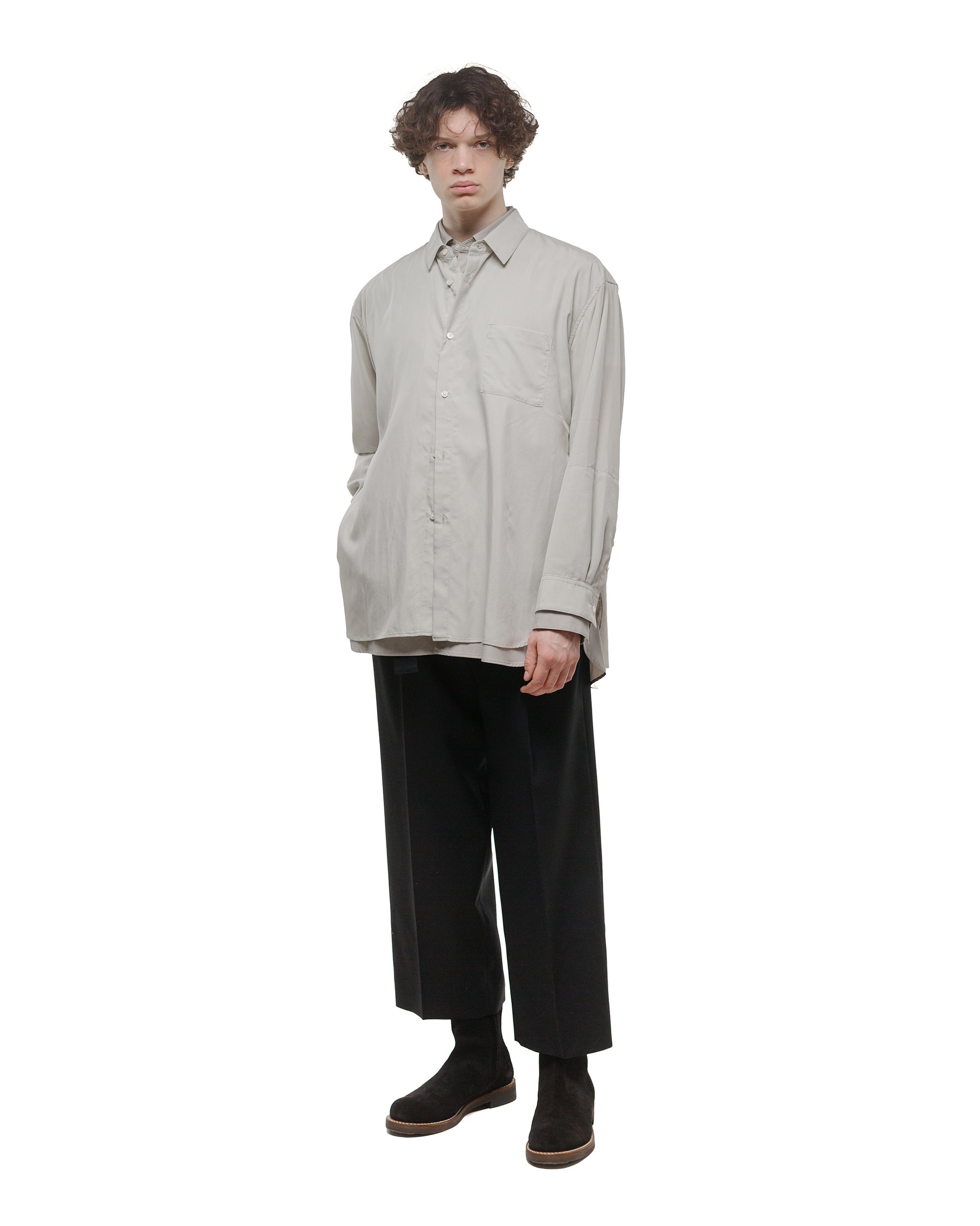 lost & found ssstein ssstein Oversized Layered Shirt Grey
