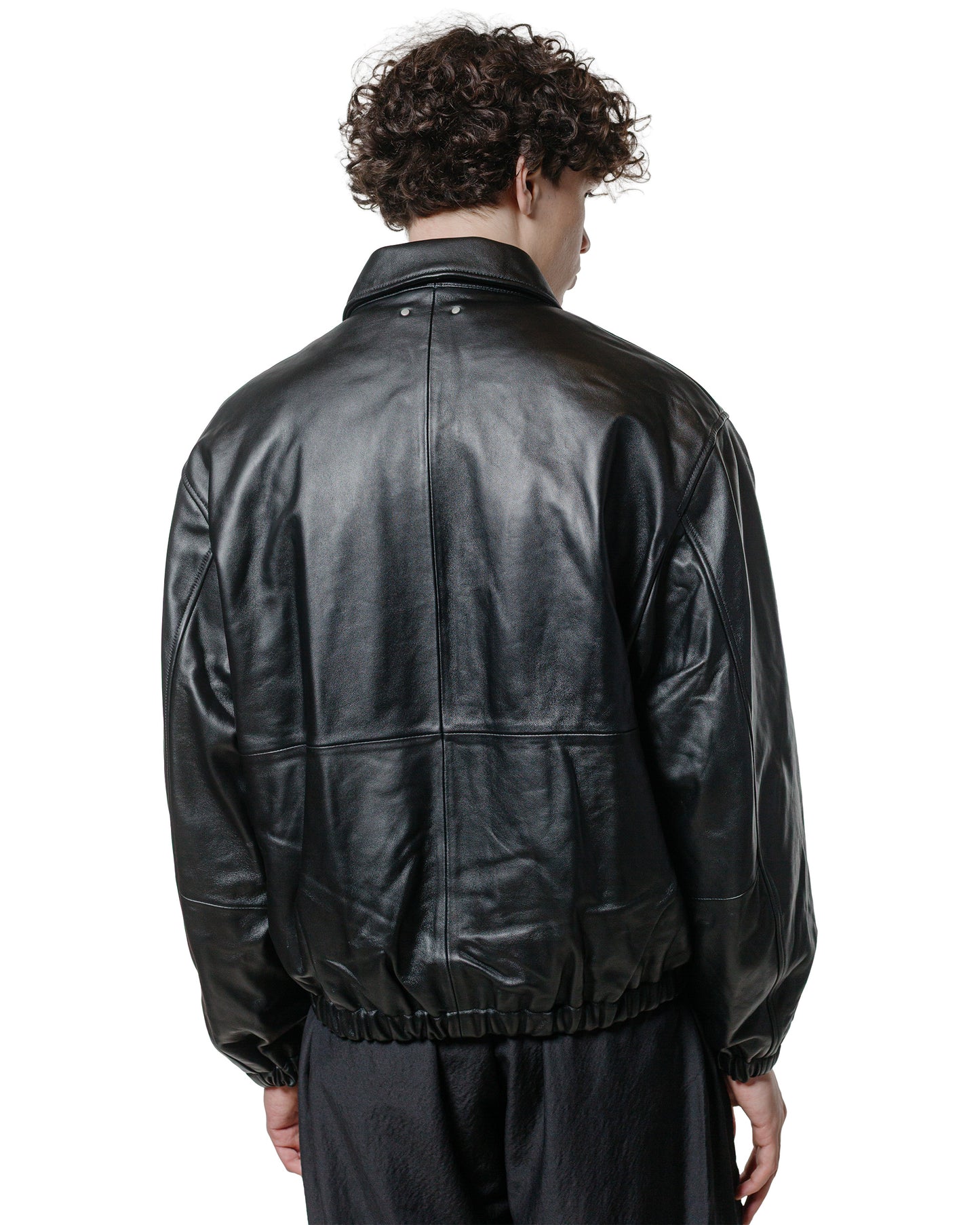 ssstein Sheep Leather Flight Jacket Black