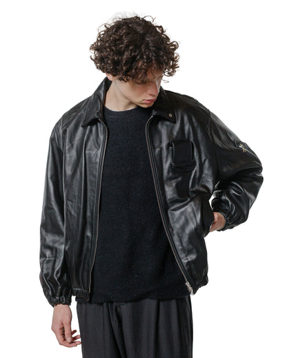 ssstein Sheep Leather Flight Jacket Black