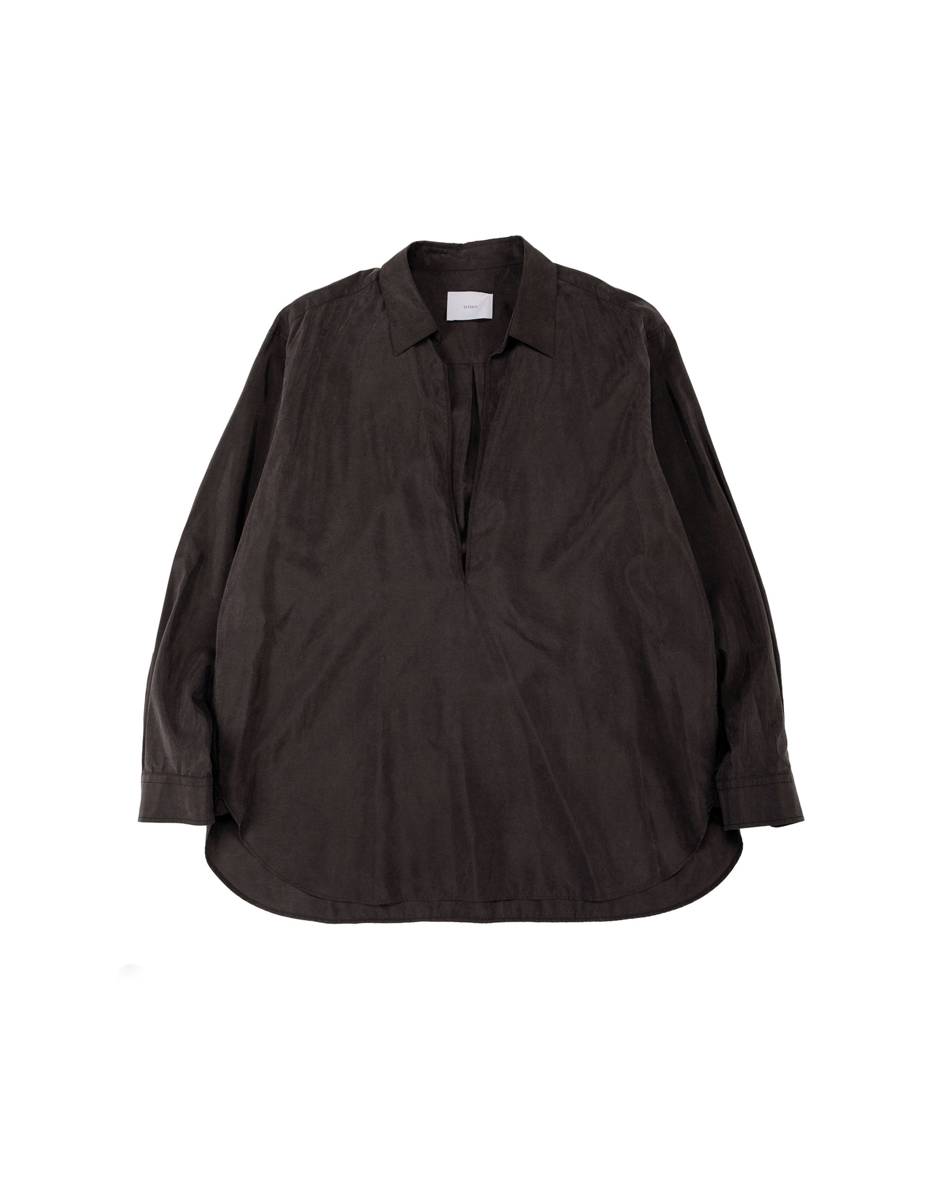 lost & found ssstein ssstein Silk Nylon Skipper Shirt Charcoal Brown