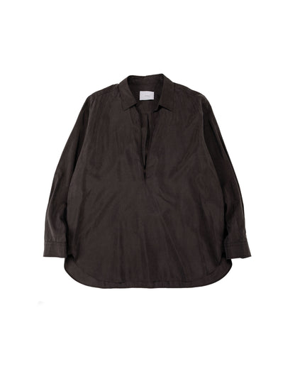 lost & found ssstein ssstein Silk Nylon Skipper Shirt Charcoal Brown