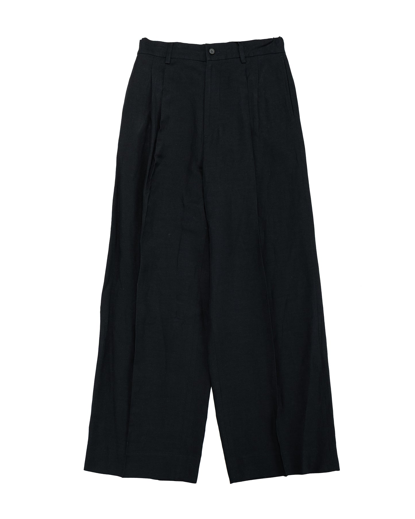 lost & found ssstein ssstein Viscose/Linen/Rayon Twill Easy Long Wide Trousers Black