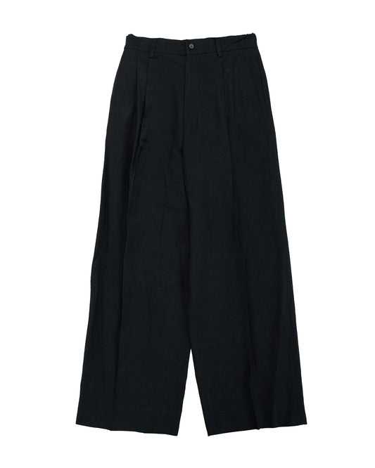 lost & found ssstein ssstein Viscose/Linen/Rayon Twill Easy Long Wide Trousers Black