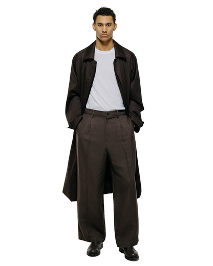lost & found ssstein ssstein Viscose/Linen/Rayon Twill Easy Long Wide Trousers Khaki Brown