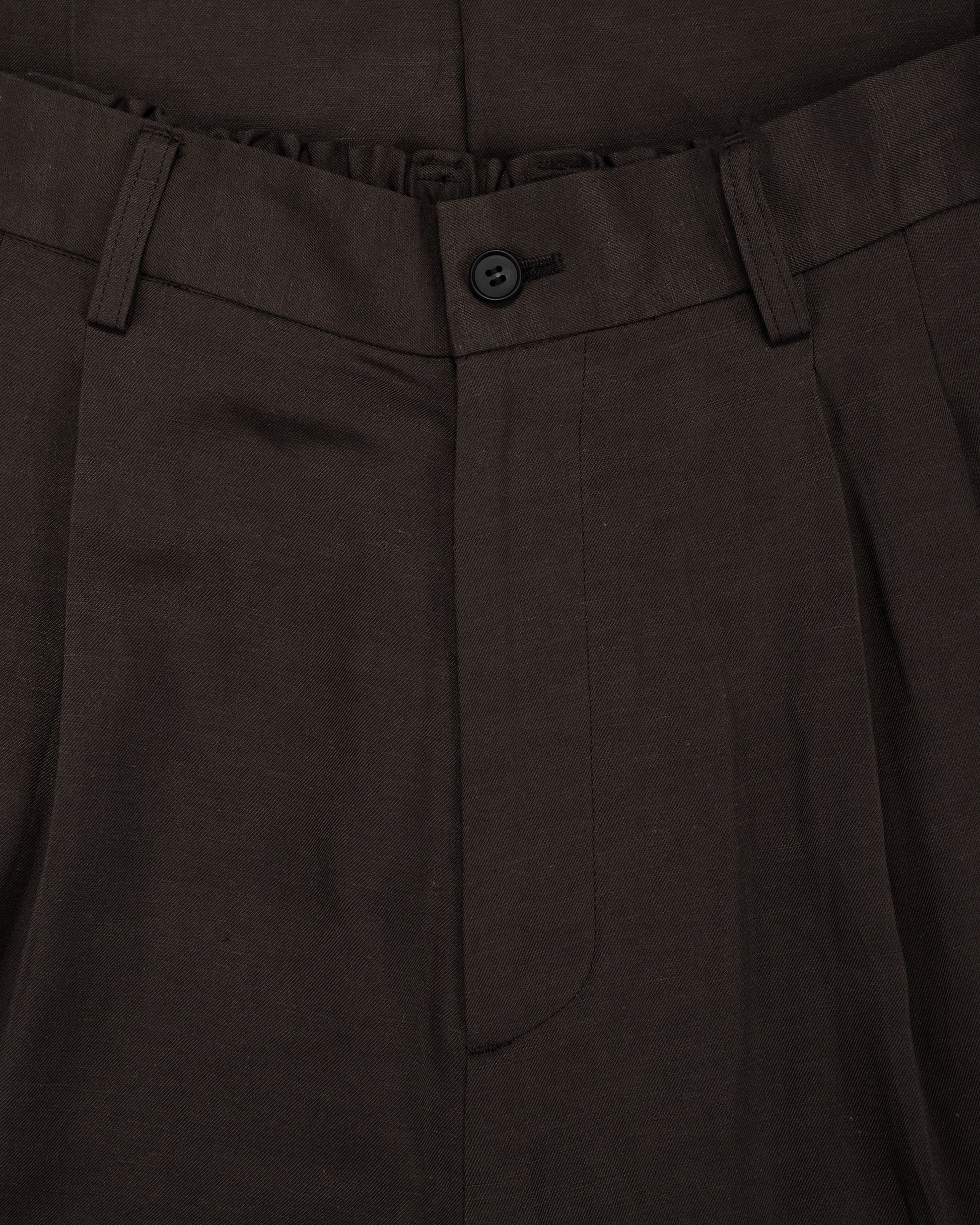 lost & found ssstein ssstein Viscose/Linen/Rayon Twill Easy Long Wide Trousers Khaki Brown