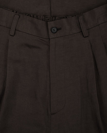 lost & found ssstein ssstein Viscose/Linen/Rayon Twill Easy Long Wide Trousers Khaki Brown