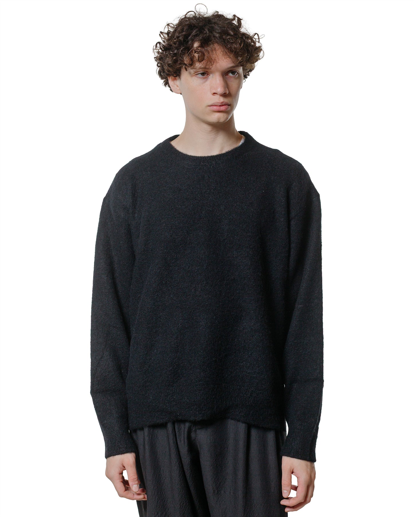ssstein WoolAlpaca Milled Knit Crew Neck LS Black