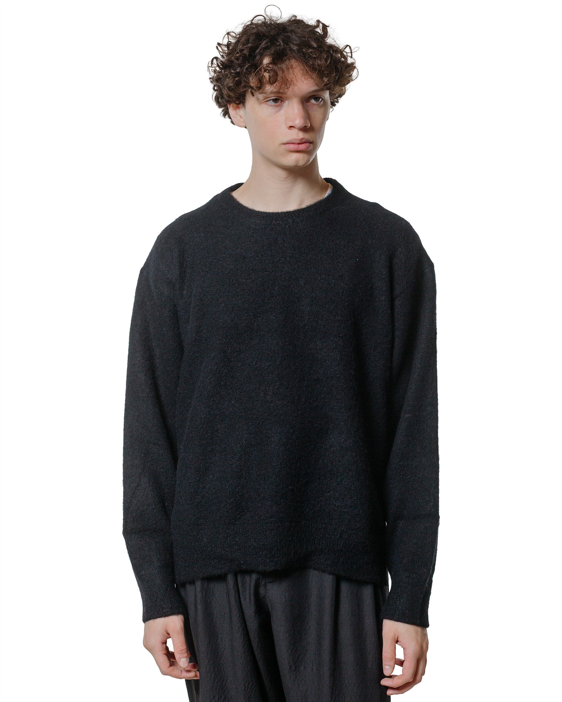 ssstein WoolAlpaca Milled Knit Crew Neck LS Black