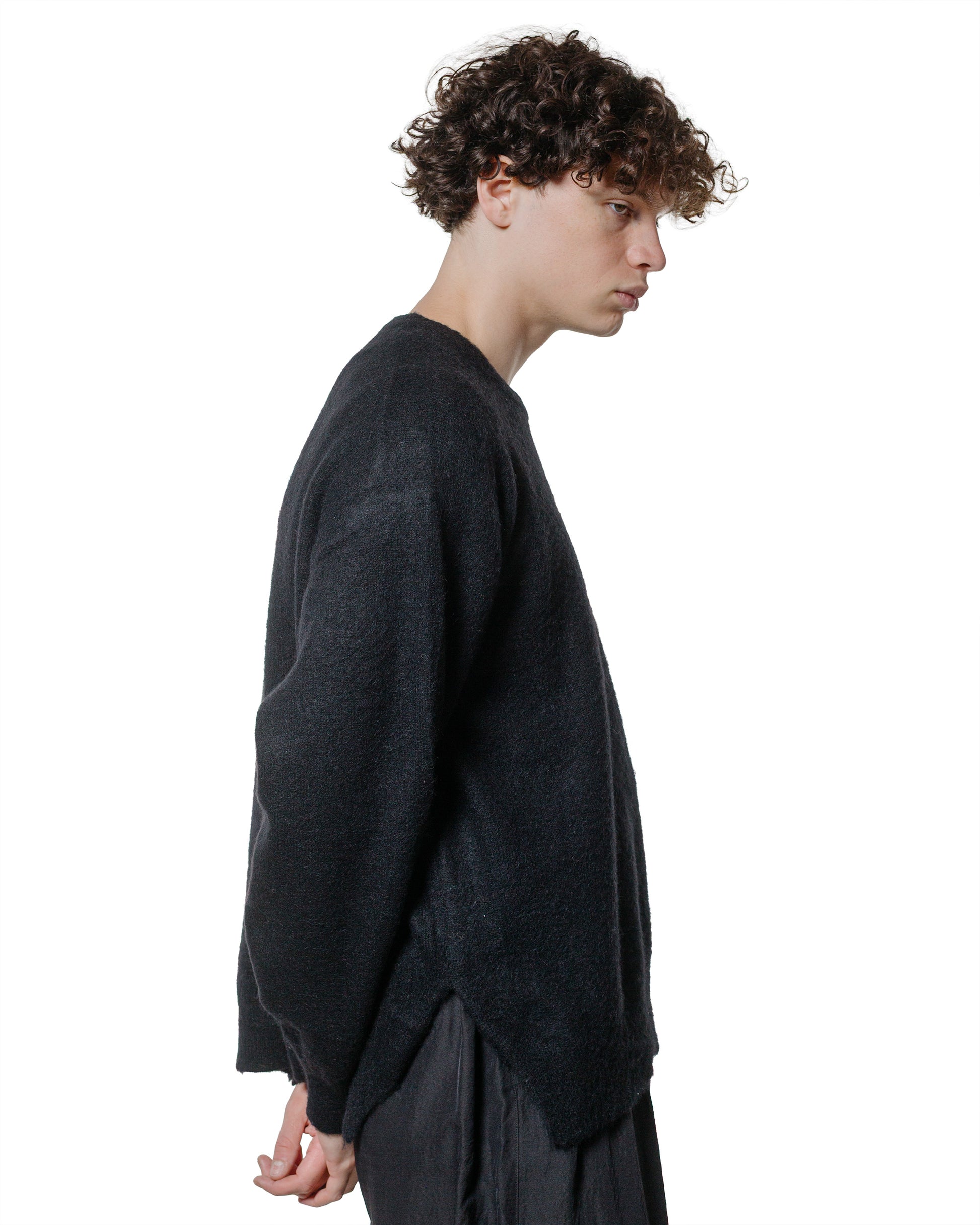 ssstein WoolAlpaca Milled Knit Crew Neck LS Black