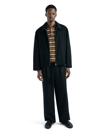 ssstein Wool Cashmere Zip Short Jacket Black