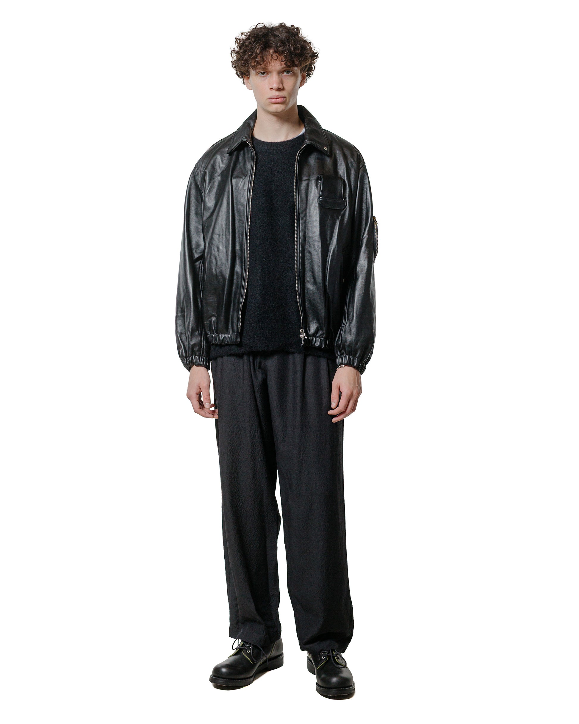 ssstein WoolSilk Wide Easy Trousers Black