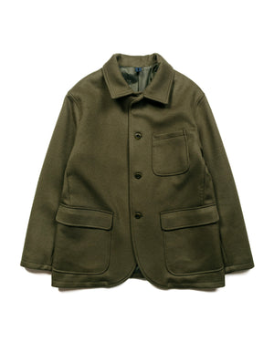 ts(s) Patch & Flap Pocket Shirt Collar Jacket Beaver Finished Super 100's Wool Double Cloth Olive