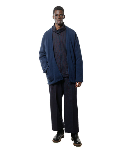 lost & found tss ts(s) 3 Tuck Baggy Pants Stripe Cotton/Wool Stretch Cloth Navy