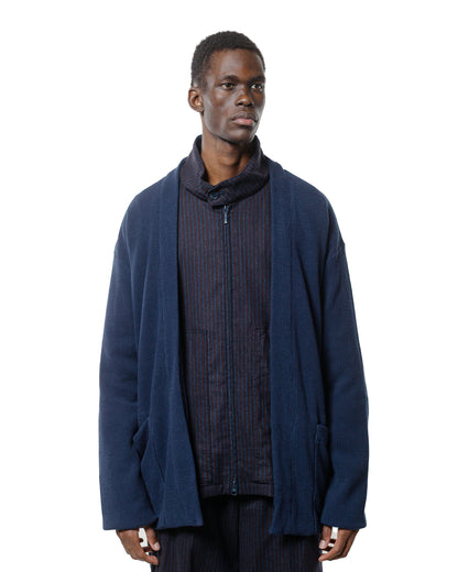 lost & found tss ts(s) Lined Easy Cardigan Rib Stitch Cotton Jersey Navy