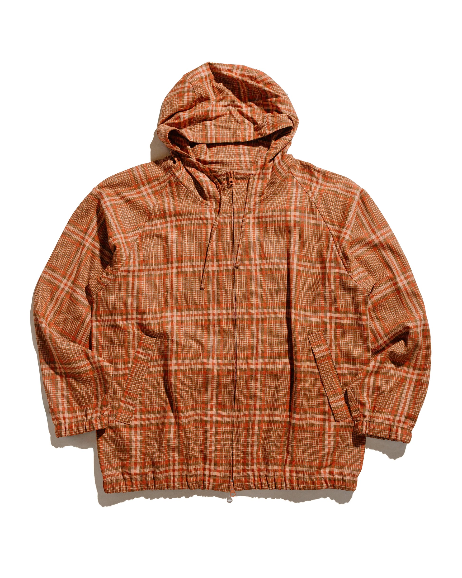 lost & found tss ts(s) Raglan Sleeve Zip Front Parka Big Plaid Viscose/Polyester Cloth Red