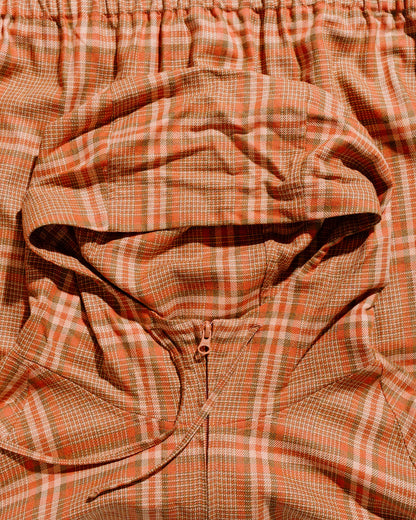 lost & found tss ts(s) Raglan Sleeve Zip Front Parka Big Plaid Viscose/Polyester Cloth Red