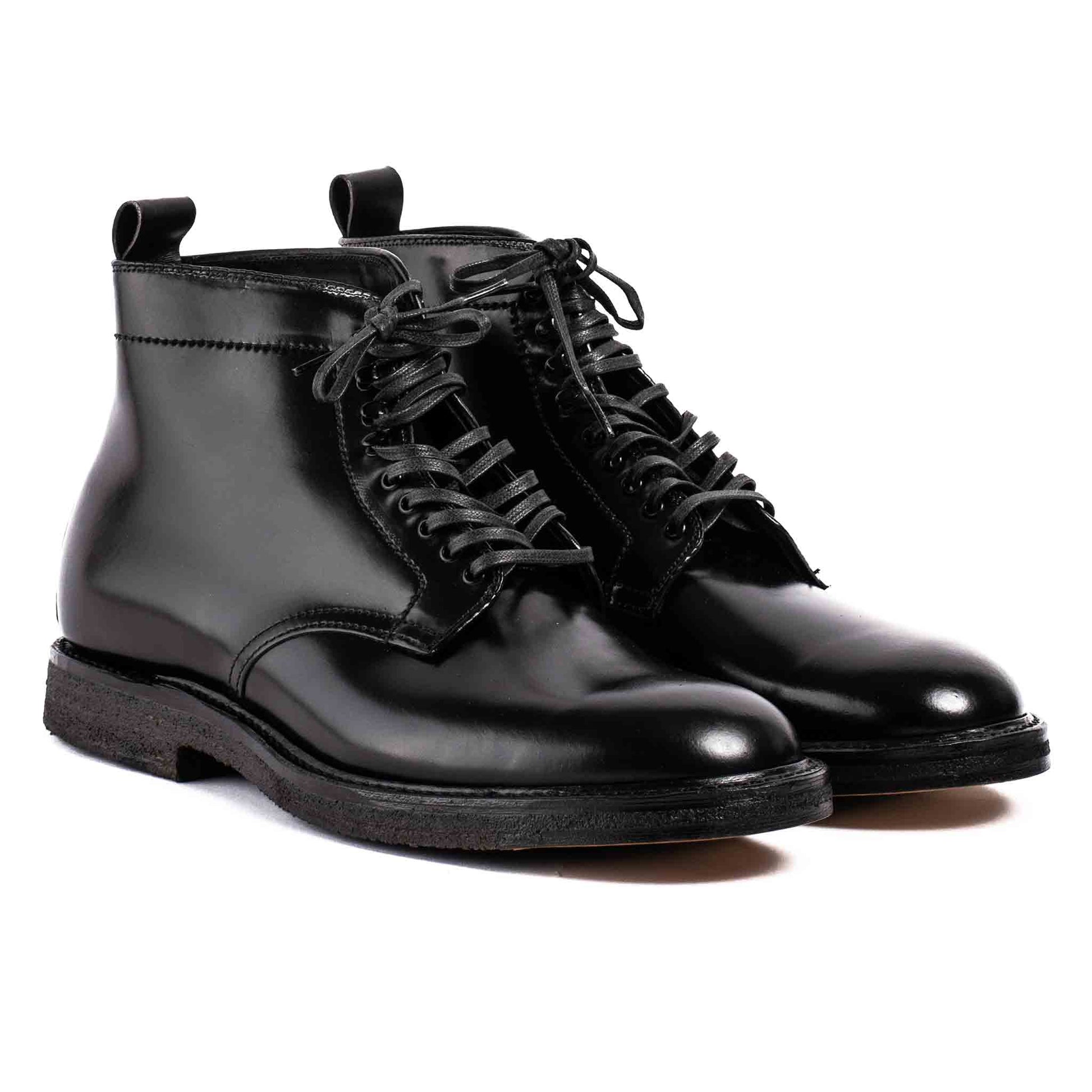lost & found Alden Alden Black Cordovan Plain Toe Boot with Crepe Sole