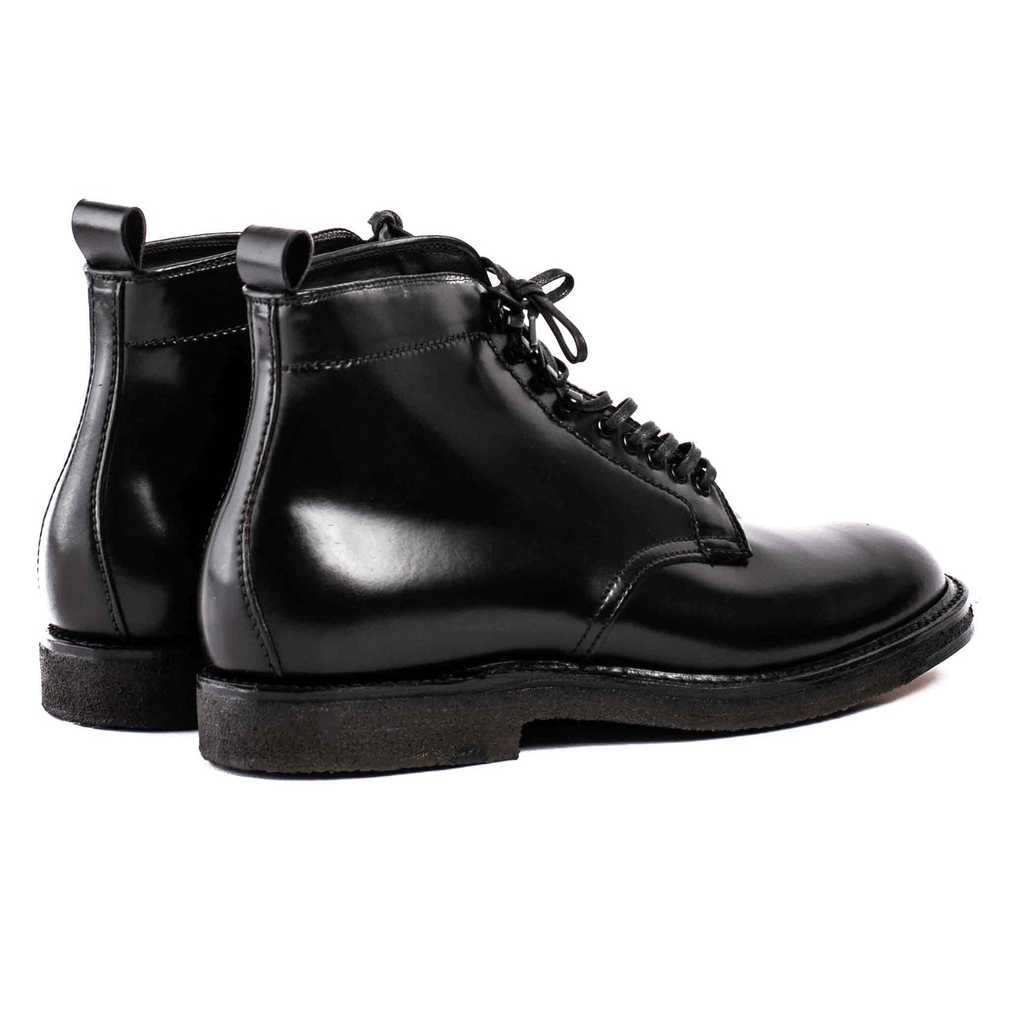 lost & found Alden Alden Black Cordovan Plain Toe Boot with Crepe Sole