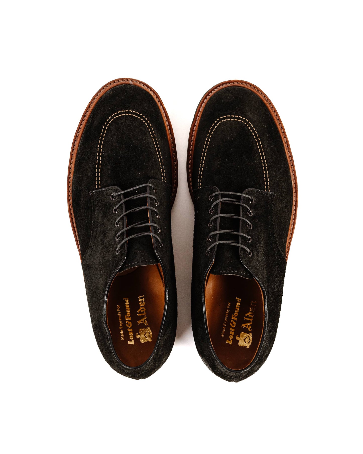 lost & found Alden Alden Indy Shoe Reverse Earth Chamois with Commando Sole G1602C