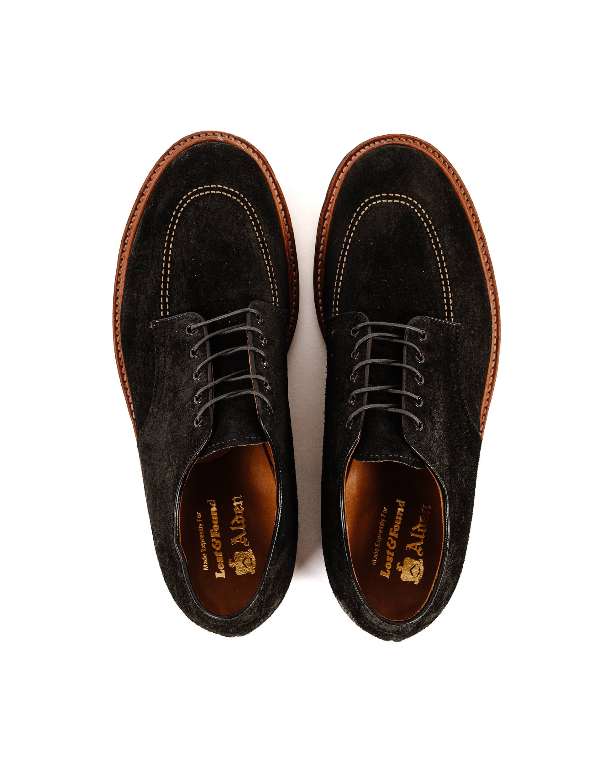 lost & found Alden Alden Indy Shoe Reverse Earth Chamois with Commando Sole G1602C