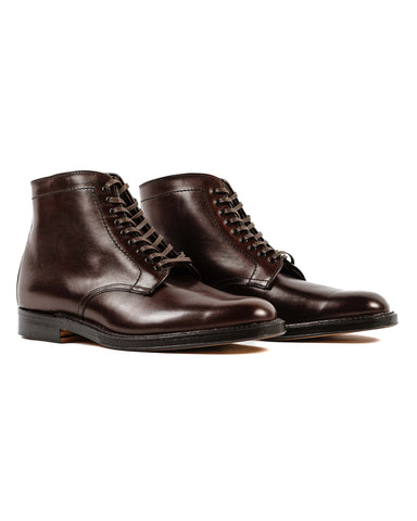 Alden Plain Toe Boot Dark Brown Calfskin G2804
