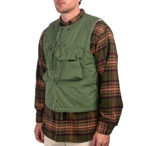 Engineered Garments Cover Vest Olive PC Poplin Close