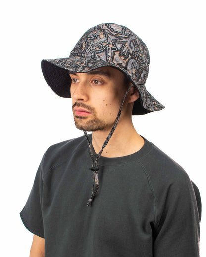 lost & found Found Feather Found Feather Military Sun Hat (Reversible) Paisley + Yoryu Black