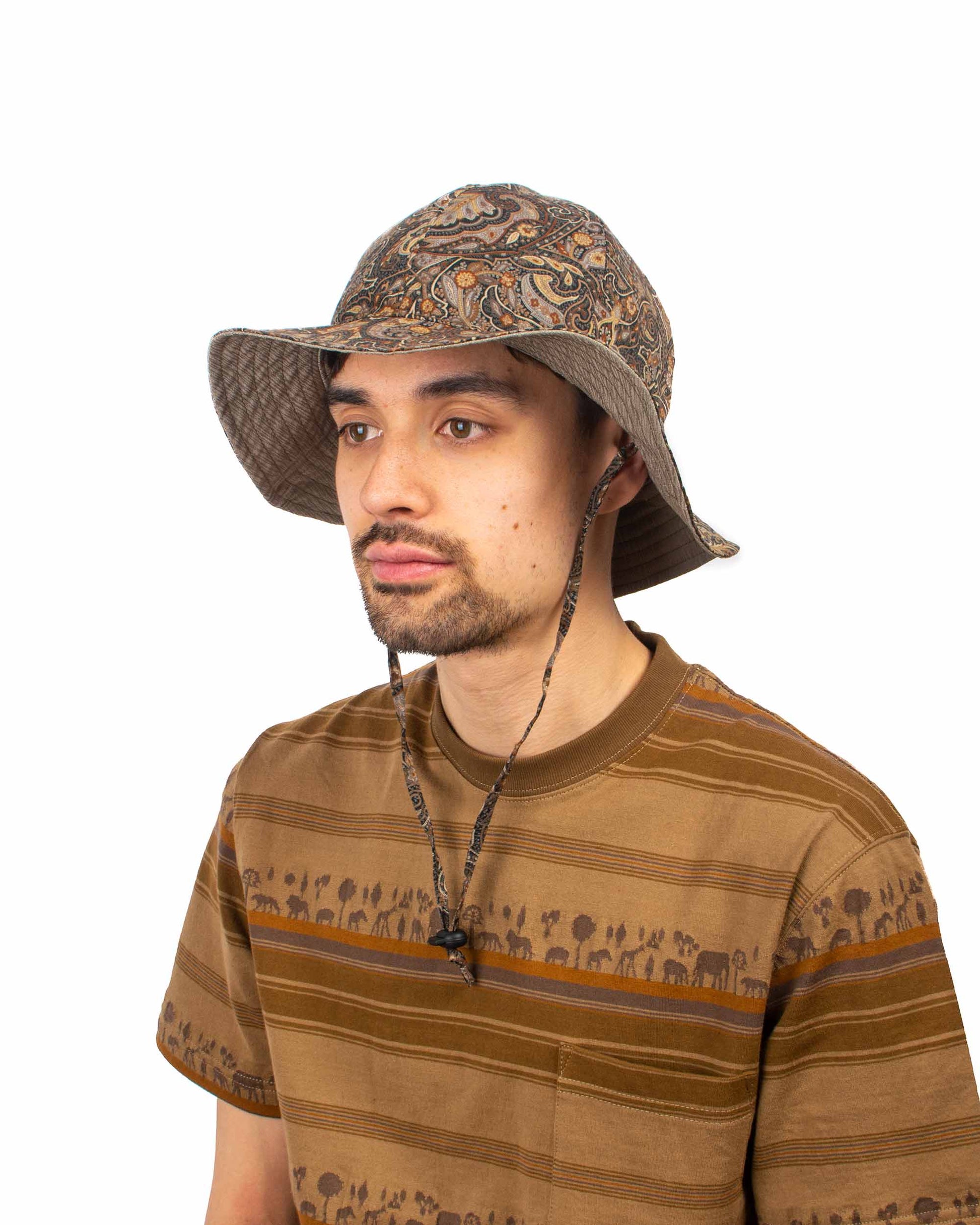 lost & found Found Feather Found Feather Military Sun Hat (Reversible) Paisley + Yoryu Wasabi