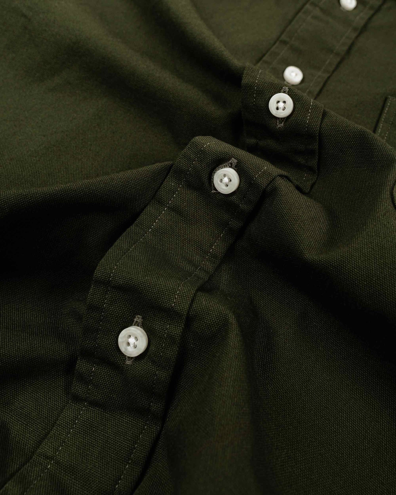 Gitman Vintage Bros. Long Sleeve Olive Overdye Oxford Fabric