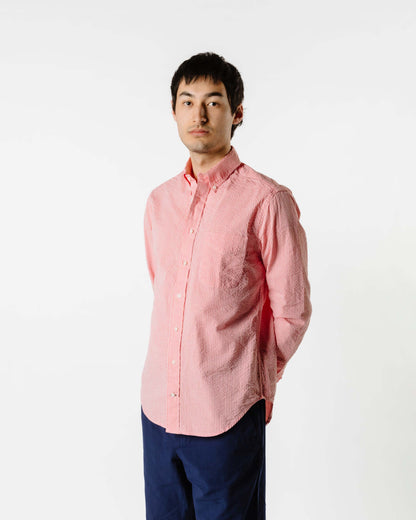 lost & found Gitman Vintage Bros. Gitman Vintage Bros. Red Tonal Stripe Seersucker Shirt