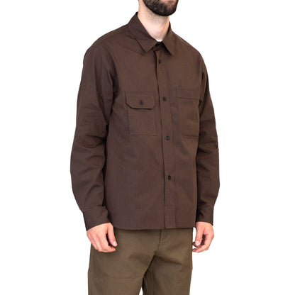 Margaret Howell Odd Pocket Shirt End On End Cotton Brown