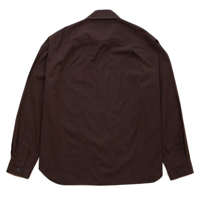 Margaret Howell Odd Pocket Shirt End On End Cotton Brown