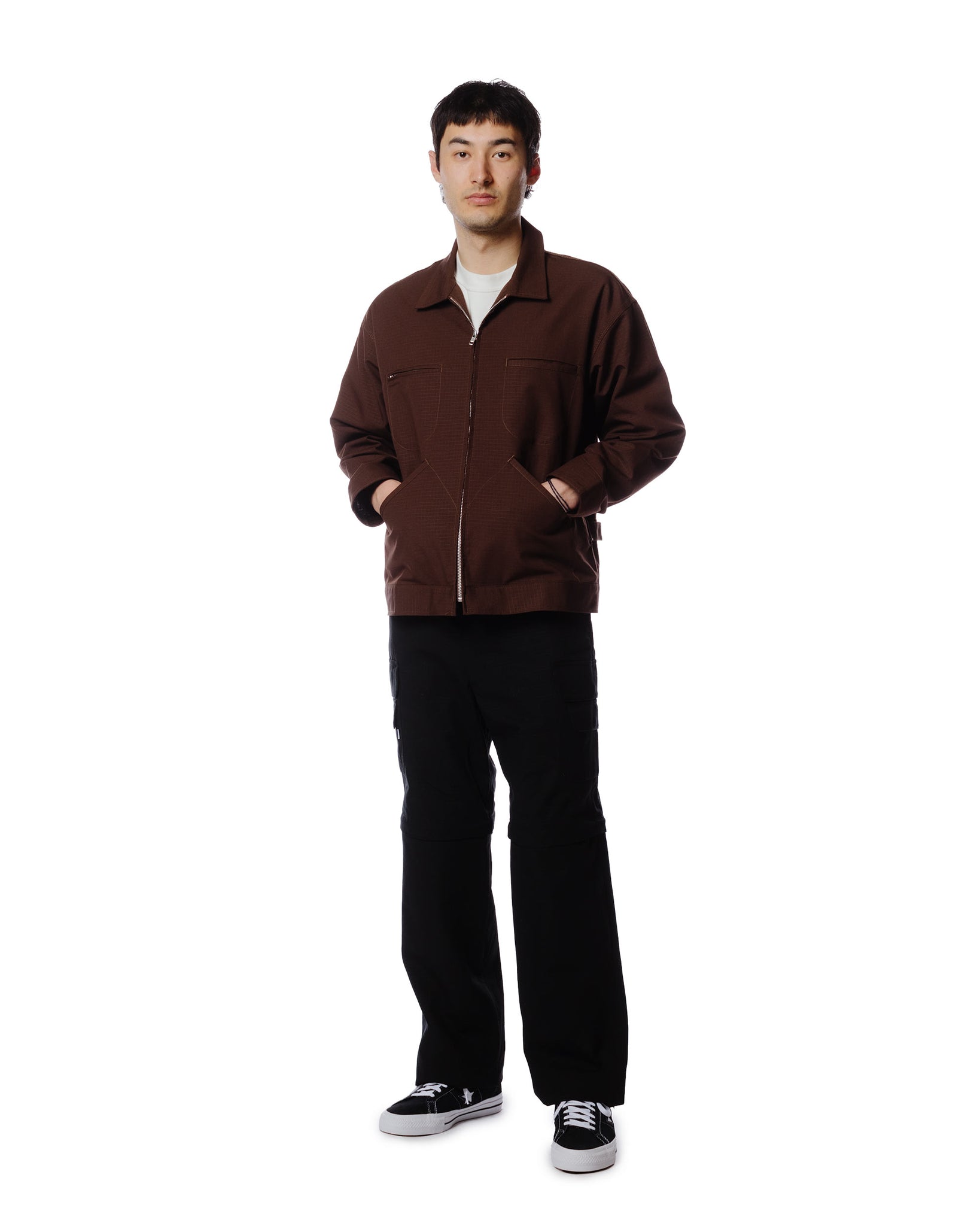 Randy's Garments Convertible Cargo Pant Cotton Ripstop/Koolnit Mesh Black Model Front