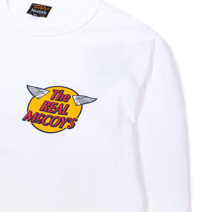 lost & found The Real McCoy's The Real McCoy's MC20002 Logo Tee L/S White