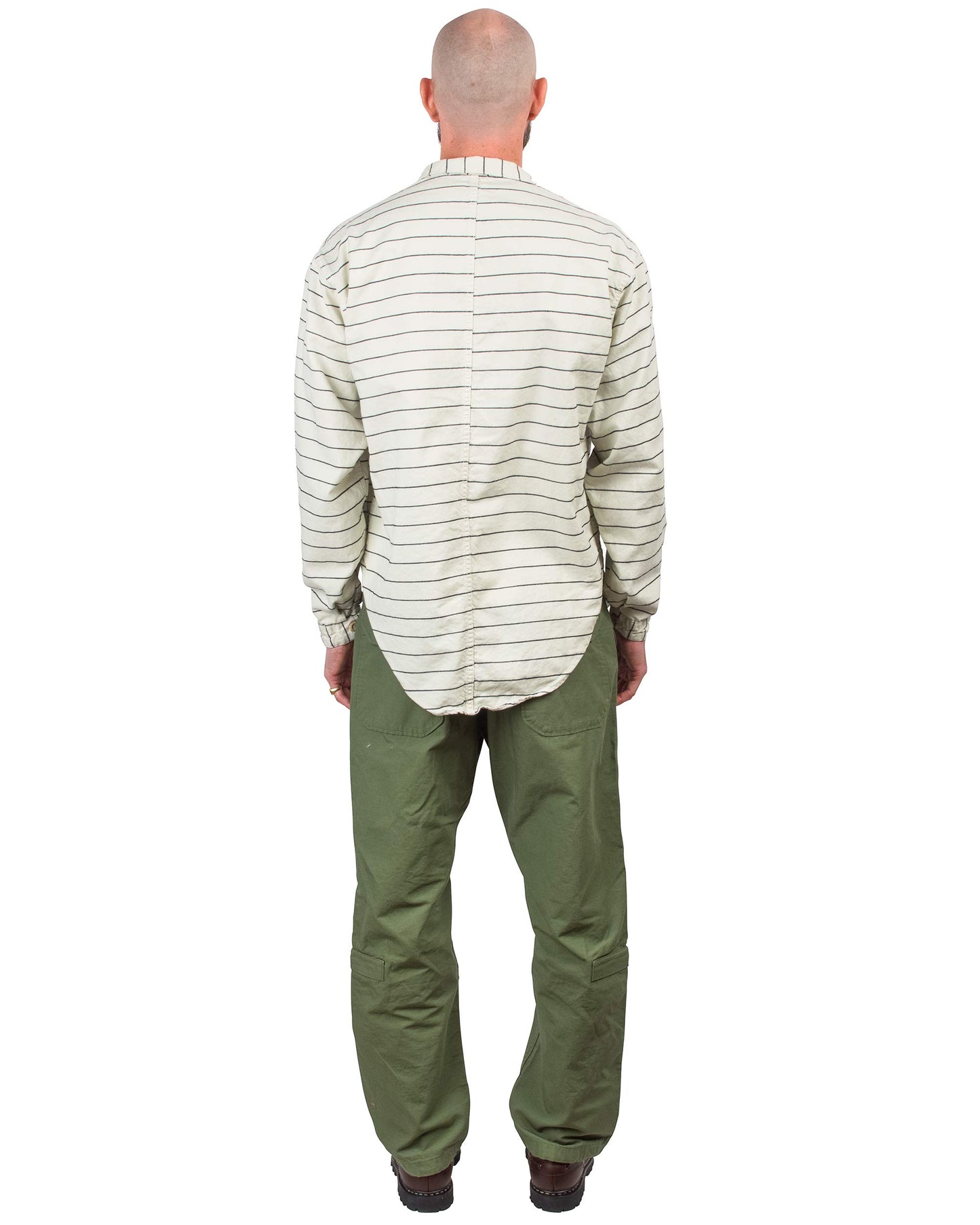 lost & found Tender Tender Type 441 Compass Pocket Shirt Inverse Butcher's Stripe Cotton Twill Rinsed Ecru