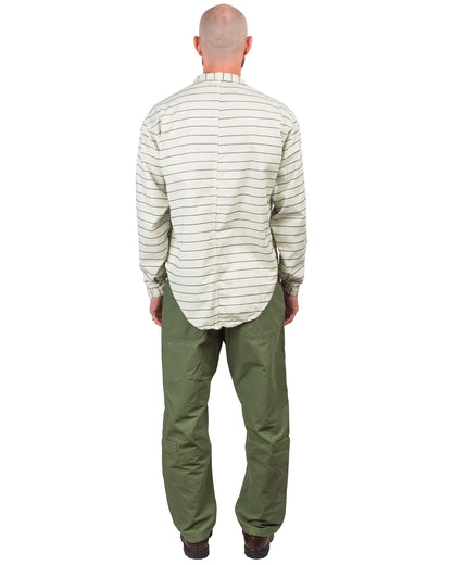 lost & found Tender Tender Type 441 Compass Pocket Shirt Inverse Butcher's Stripe Cotton Twill Rinsed Ecru