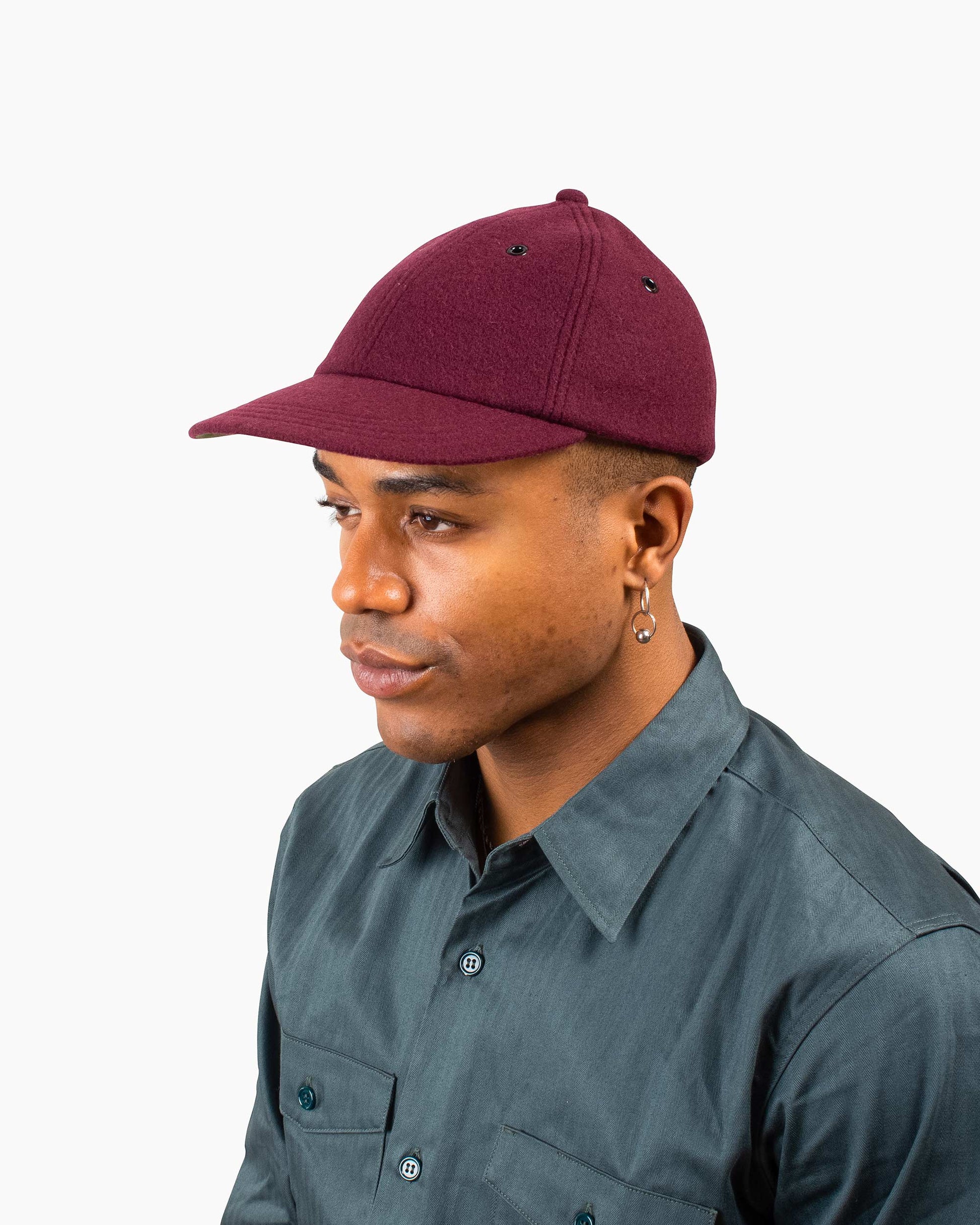 lost & found The Real McCoy's The Real McCoy's MA22105 Wool Baseball Cap Burgundy
