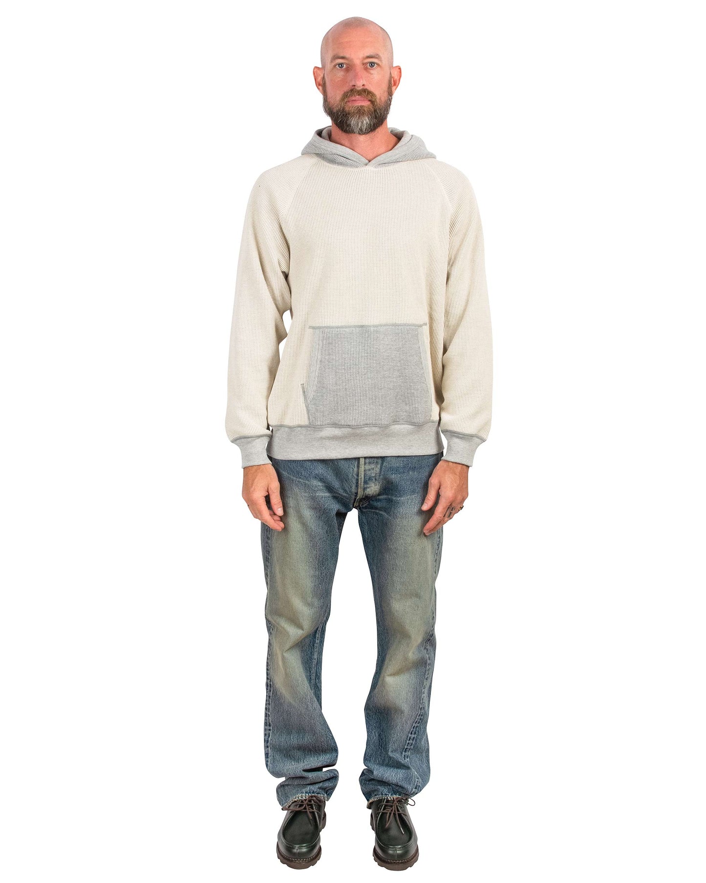 lost & found The Real McCoy's The Real McCoy's MC22005 Thermal Sweatshirt (Two-Tone) Grey
