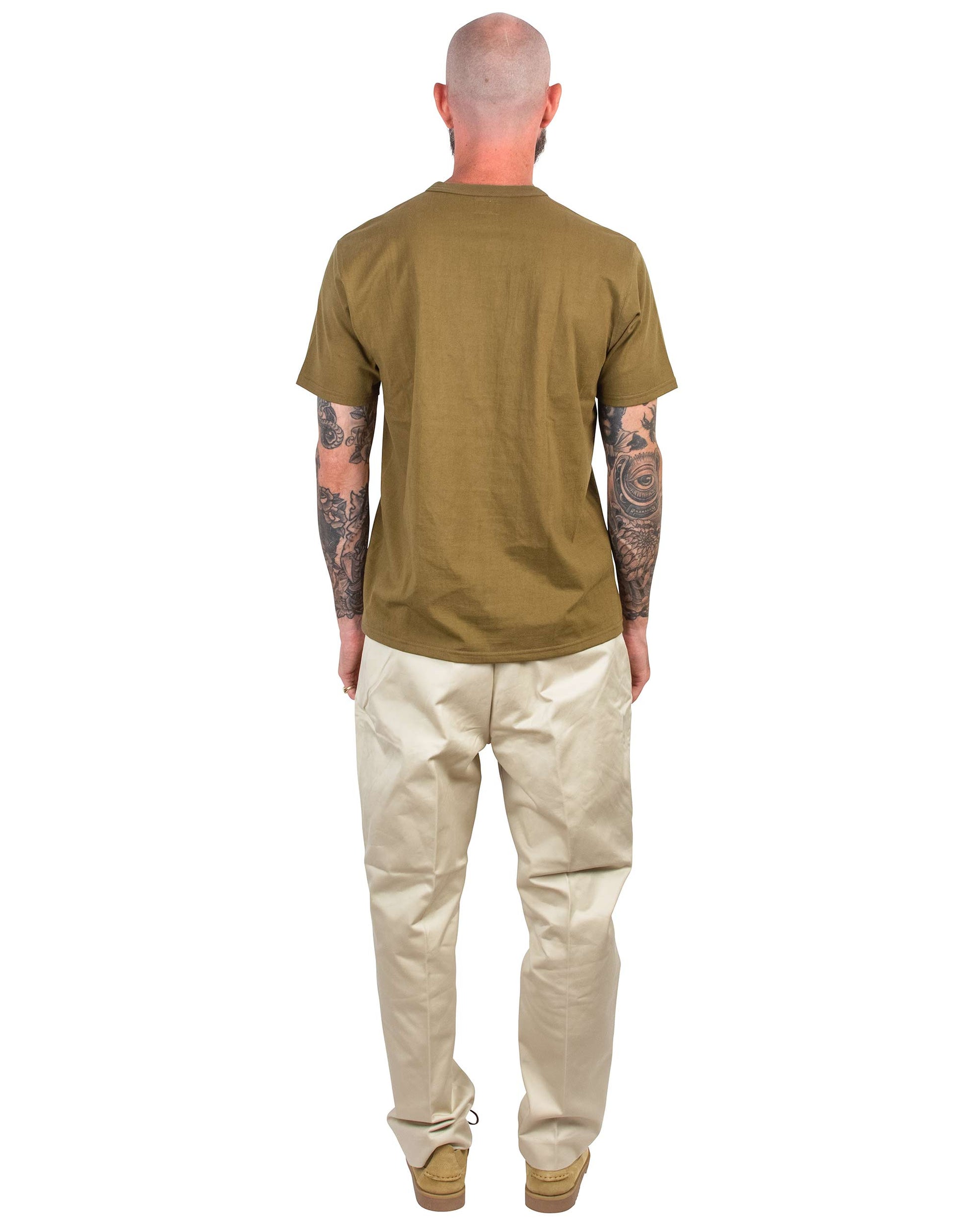 The Real McCoy's MC22006 Pocket Tee Olive Back