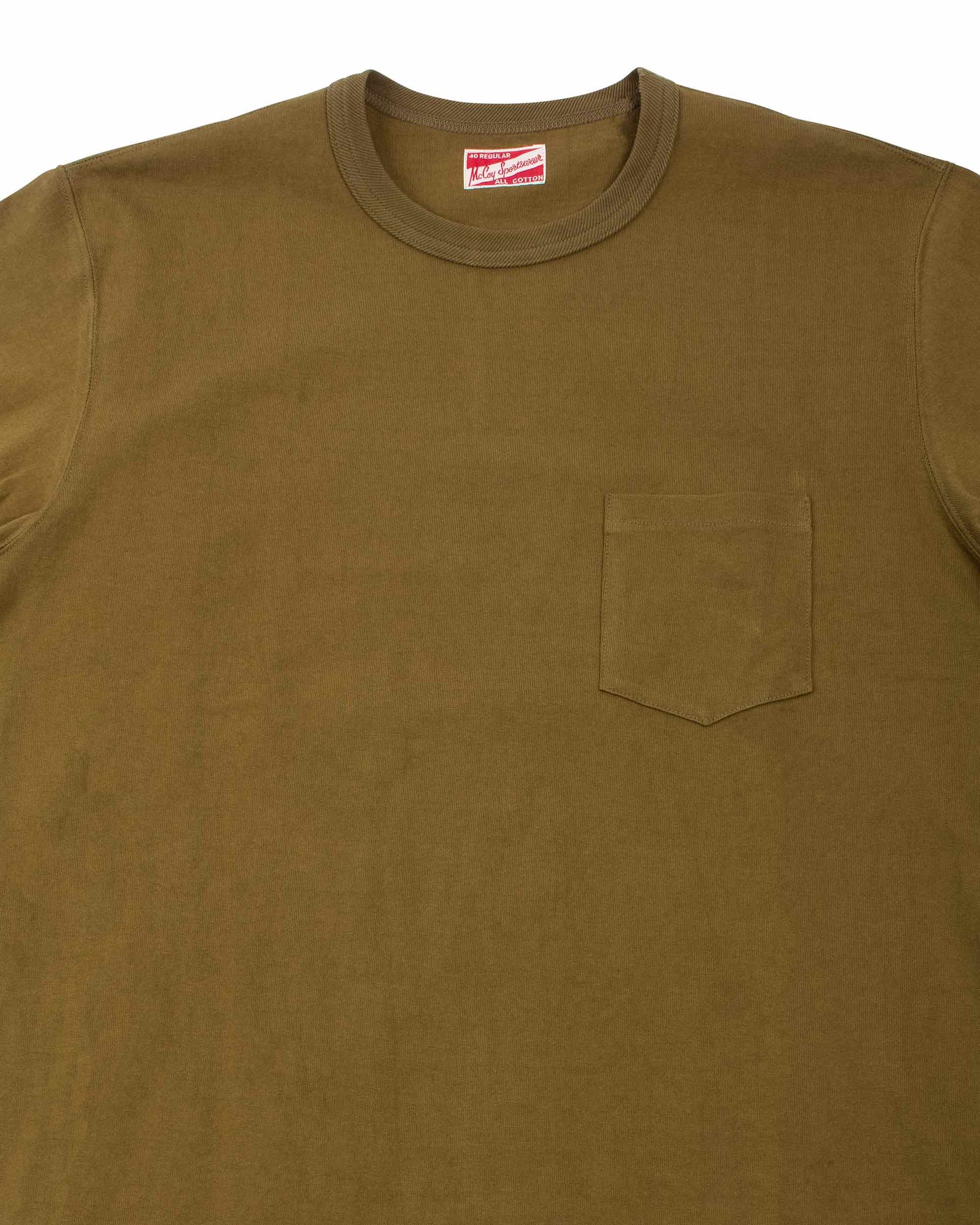 The Real McCoy's MC22006 Pocket Tee Olive Details